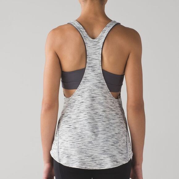 Lululemon On Track Gray Space Dye Luxtreme Luon Athletic Layered Tank Top - Picture 2 of 14